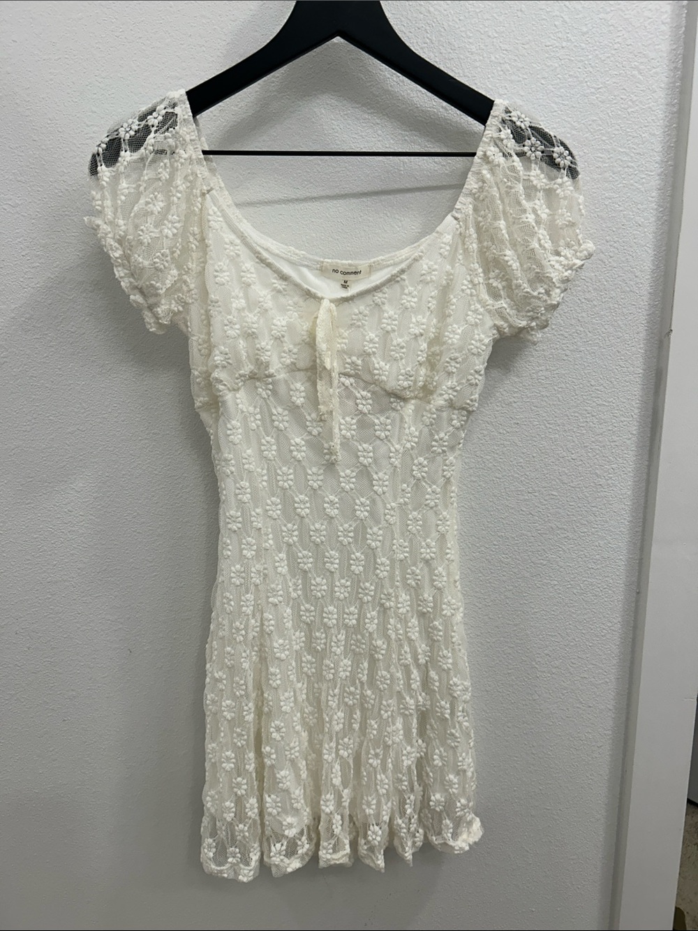 White Floral Short Sleeve Mini Dress